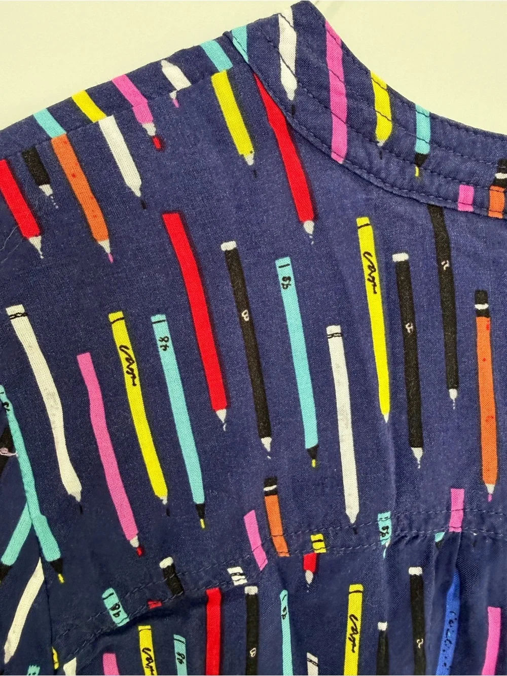 ANTHROPOLOGIE Colloquial 2 of 52 Conversations Blouse Colorful Pencil Crayons - Picture 7 of 9